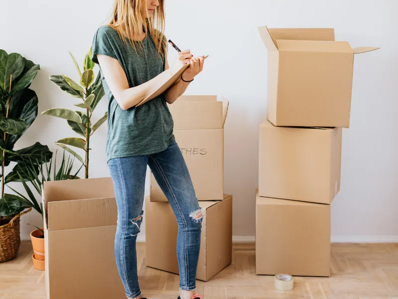 Woman getting ready for move out cleaning in Austin TX