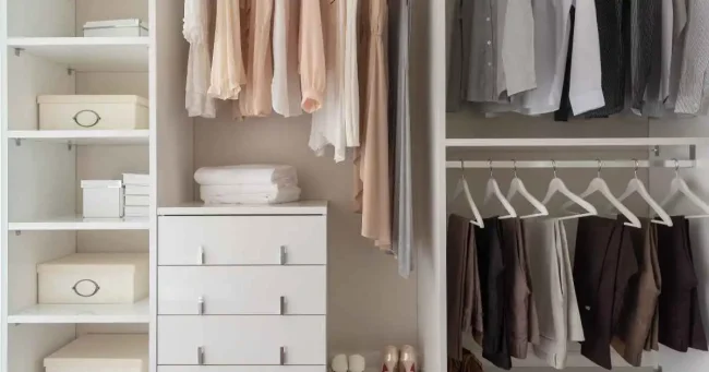 A closet that has been professionally organized